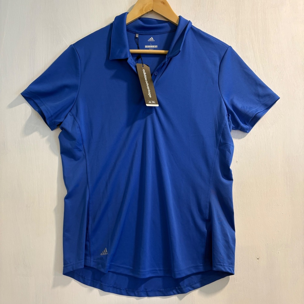 Adidas Golf Polo Shirt Mens Large Blue Short Sleeve CV7543 Performance Active